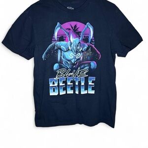 Blue Beetle Shirt Mens Medium Black DC Comics Superhero Movie Graphic Tshirt